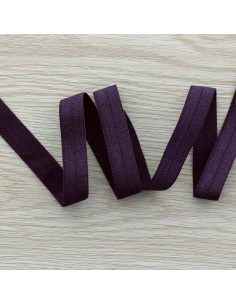 Pre-folded satin elastic bias 15 mm wide - Bishop purple