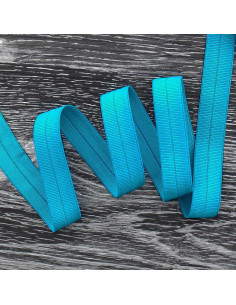 Pre-folded elastic bias tape, 20 mm wide - Turquoise blue