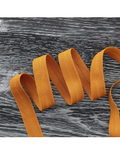 Pre-folded elastic bias tape, 20 mm wide - Ochre