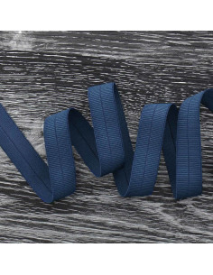 Pre-folded elastic bias tape, 20 mm wide - Dark blue