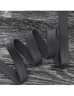 Pre-folded elastic bias tape, 20 mm wide - Anthracite gray
