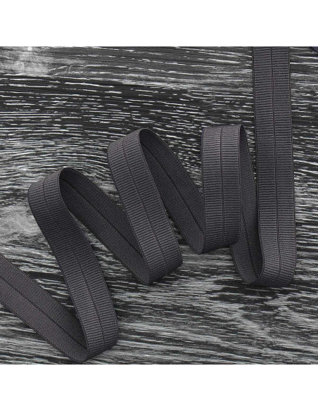 Pre-folded elastic bias tape, 20 mm wide - Anthracite gray