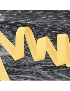 Pre-folded elastic bias tape, 20 mm wide - Straw yellow