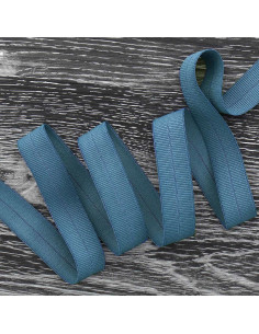 Pre-folded elastic bias tape, 20 mm wide - Denim blue