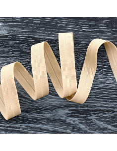 Pre-folded elastic bias tape, 20 mm wide - Light beige