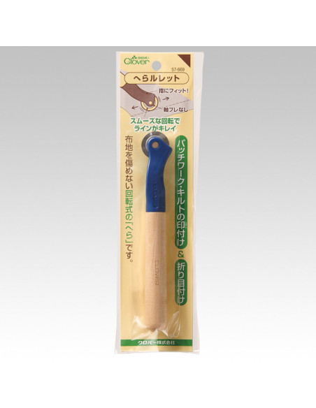 Clover smooth serrated tracing wheel with wooden handle