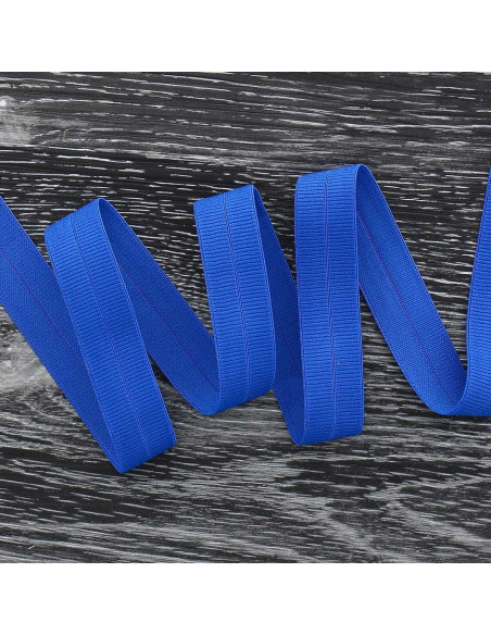 Pre-folded elastic bias tape, 20 mm wide - Cobalt blue