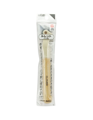 Clover serrated tracing wheel with wooden handle