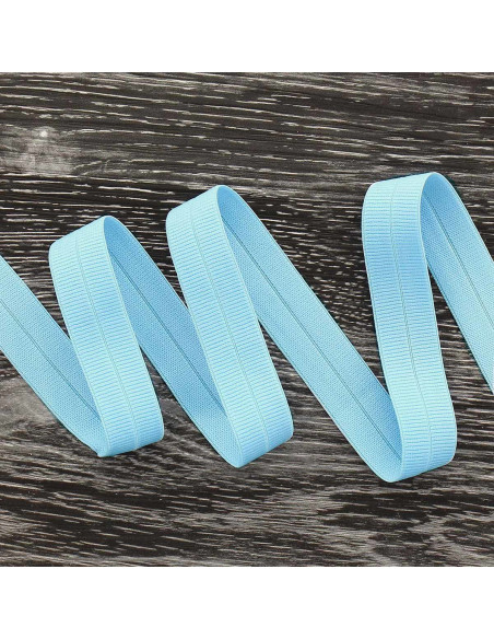 Pre-folded elastic bias tape, 20 mm wide - Sky blue