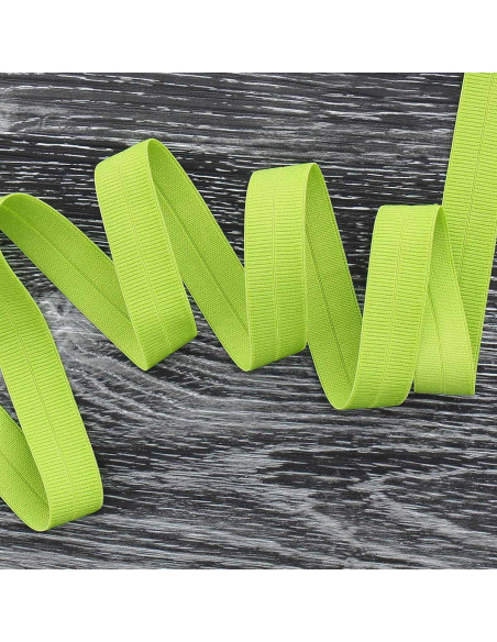 Pre-folded elastic bias tape, 20 mm wide - Lime green