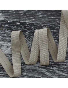 Pre-folded elastic bias tape, 20 mm wide - Gray