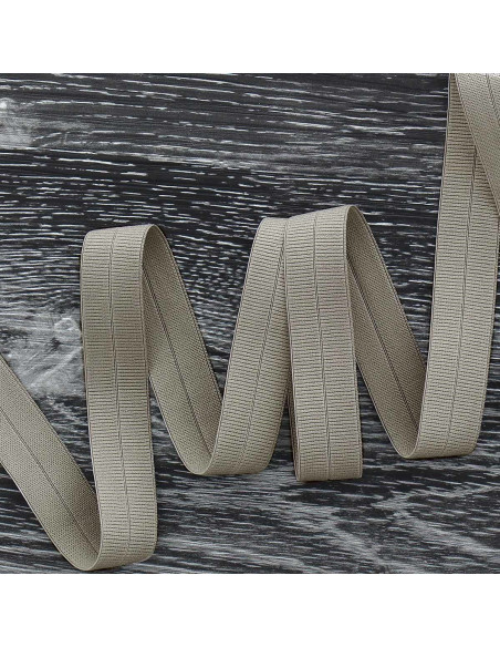 Pre-folded elastic bias tape, 20 mm wide - Gray