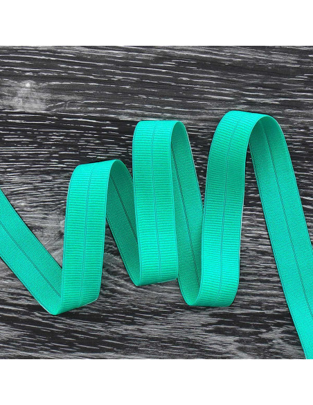 Pre-folded elastic bias tape, 20 mm wide - Pacific Blue