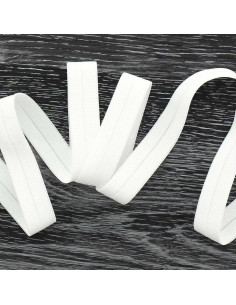Pre-folded elastic bias tape, 20 mm wide - Off-white
