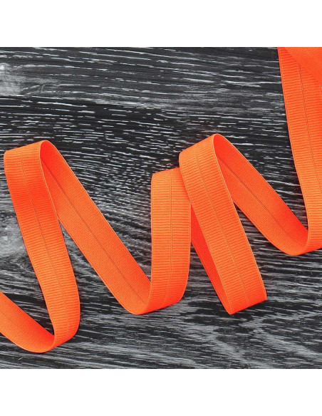 Pre-folded elastic bias tape, 20 mm wide - Orange