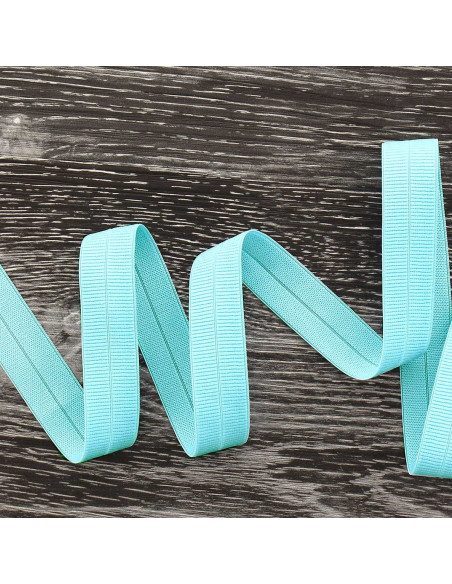 Pre-folded elastic bias tape, 20 mm wide - Baby blue