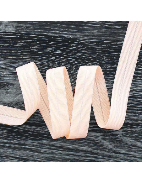 Pre-folded elastic bias tape, 20 mm wide - Light pink