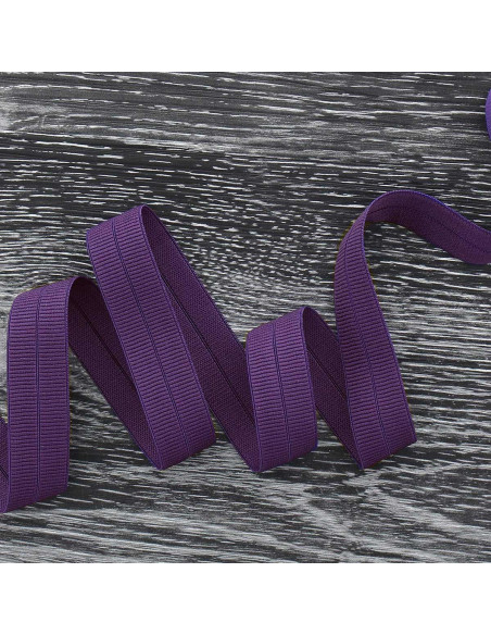 Pre-folded elastic bias tape, 20 mm wide - Purple