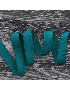 Pre-folded elastic bias tape, 20 mm wide - Petrol blue