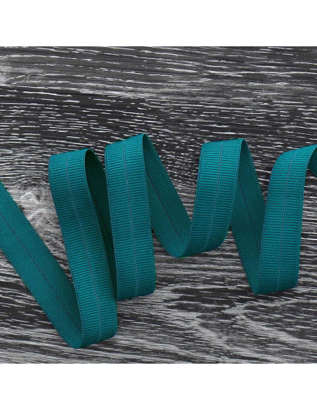 Pre-folded elastic bias tape, 20 mm wide - Petrol blue