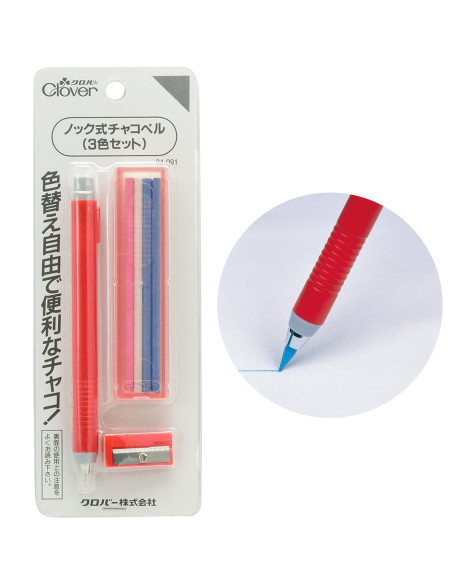 Chalk pencil with chalks and Clover sharpener
