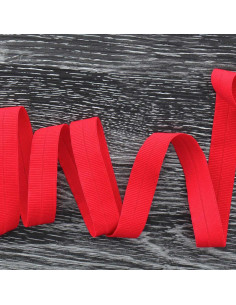 Pre-folded elastic bias tape, 20 mm wide - Red