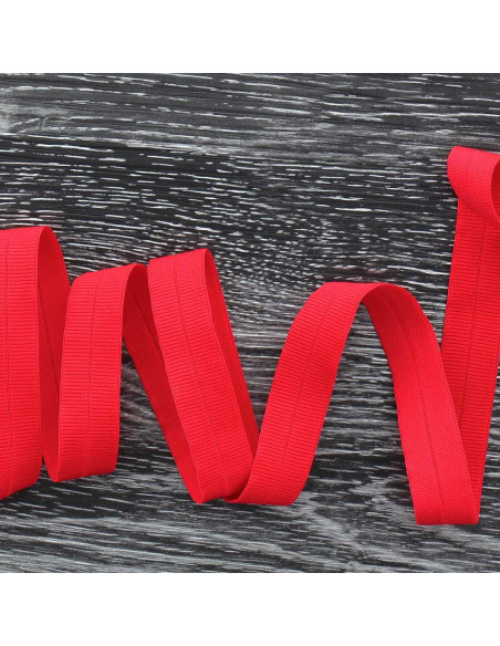 Pre-folded elastic bias tape, 20 mm wide - Red