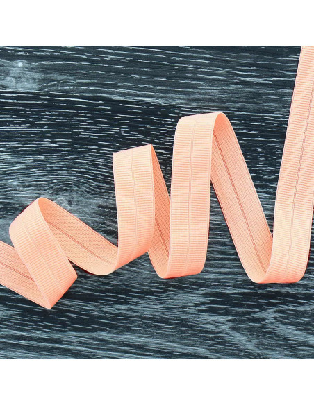 Pre-folded elastic bias tape, 20 mm wide - Salmon