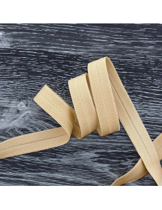 Pre-folded elastic bias tape, 20 mm wide - Sand