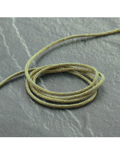 Lurex cord Saxo 2 mm - Light khaki and gold