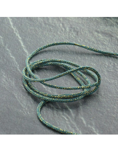 Lurex cord Saxo 2 mm - Sage green and gold
