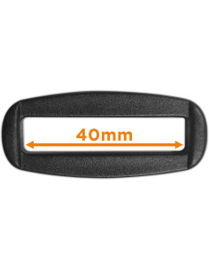 Black rectangular plastic slider 40 mm 2