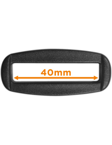 Black rectangular plastic slider 40 mm