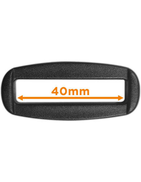 Black rectangular plastic slider 40 mm