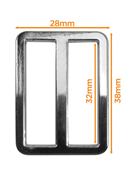 Premium metal loop buckle - Silver 32 mm