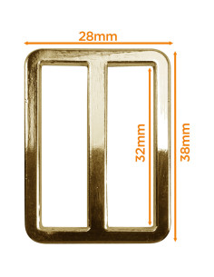 Premium metal loop buckle - Yellow gold 32 mm 2