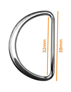 32 mm Flat Welded Half Ring - Silver 2