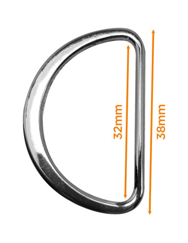 32 mm Flat Welded Half Ring - Silver