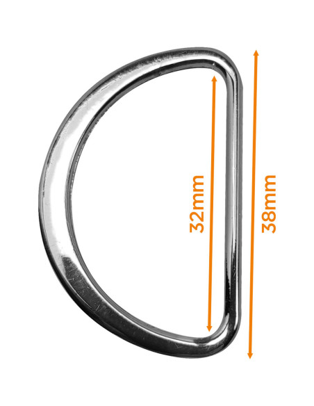 32 mm Flat Welded Half Ring - Silver
