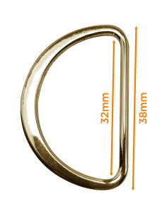 Flat half ring welded 32 mm - Yellow gold 2