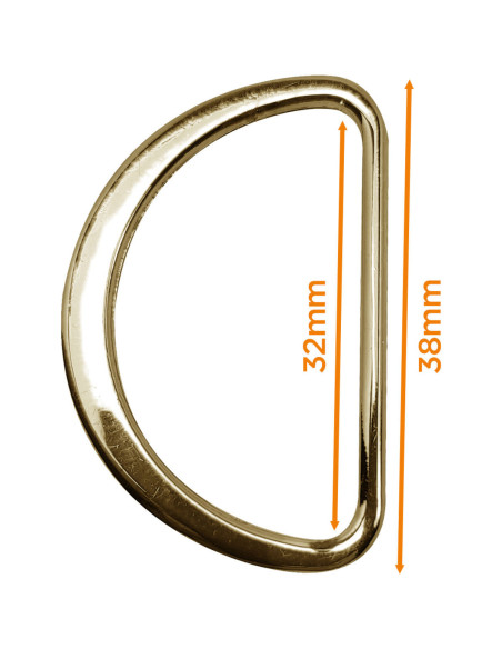 Flat half ring welded 32 mm - Yellow gold