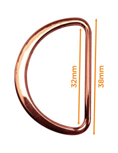 Flat welded half ring 32 mm - Rose gold 2