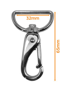 Premium metal carabiner - Silver 65 x 32 mm 2