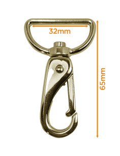 Premium metal carabiner - Yellow gold 65 x 32 mm 2