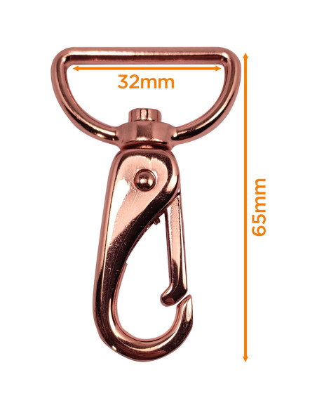 Premium metal carabiner - Rose gold 65 x 32 mm