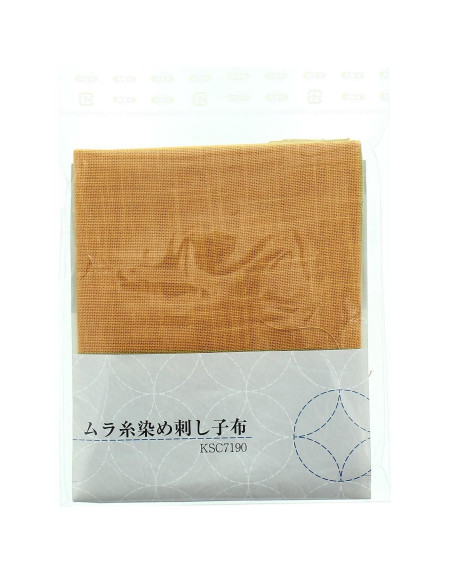 Sashiko fabric coupon 50 cm x 55 cm - Mustard