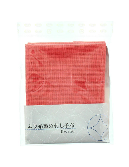 Sashiko fabric coupon 50 cm x 55 cm - Coral