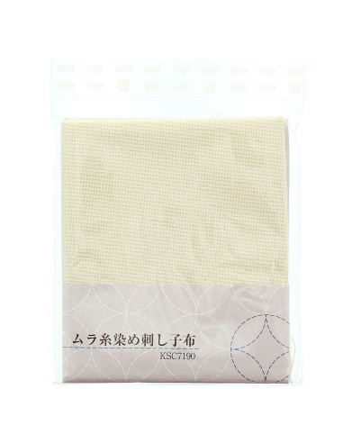 Sashiko fabric coupon 50 cm x 55 cm - Ecru
