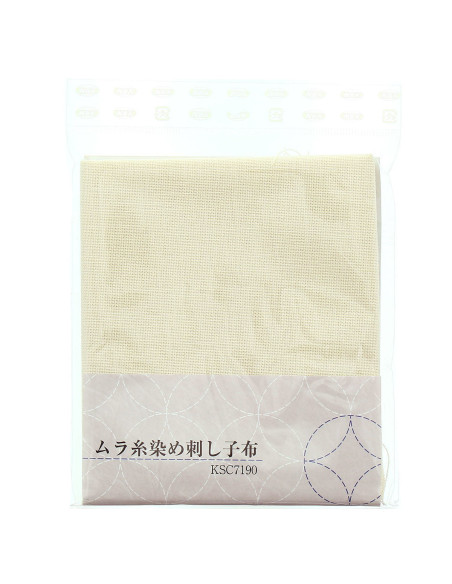 Sashiko fabric coupon 50 cm x 55 cm - Ecru