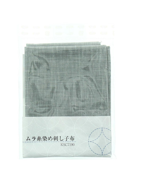 Sashiko fabric coupon 50 cm x 55 cm - Gray